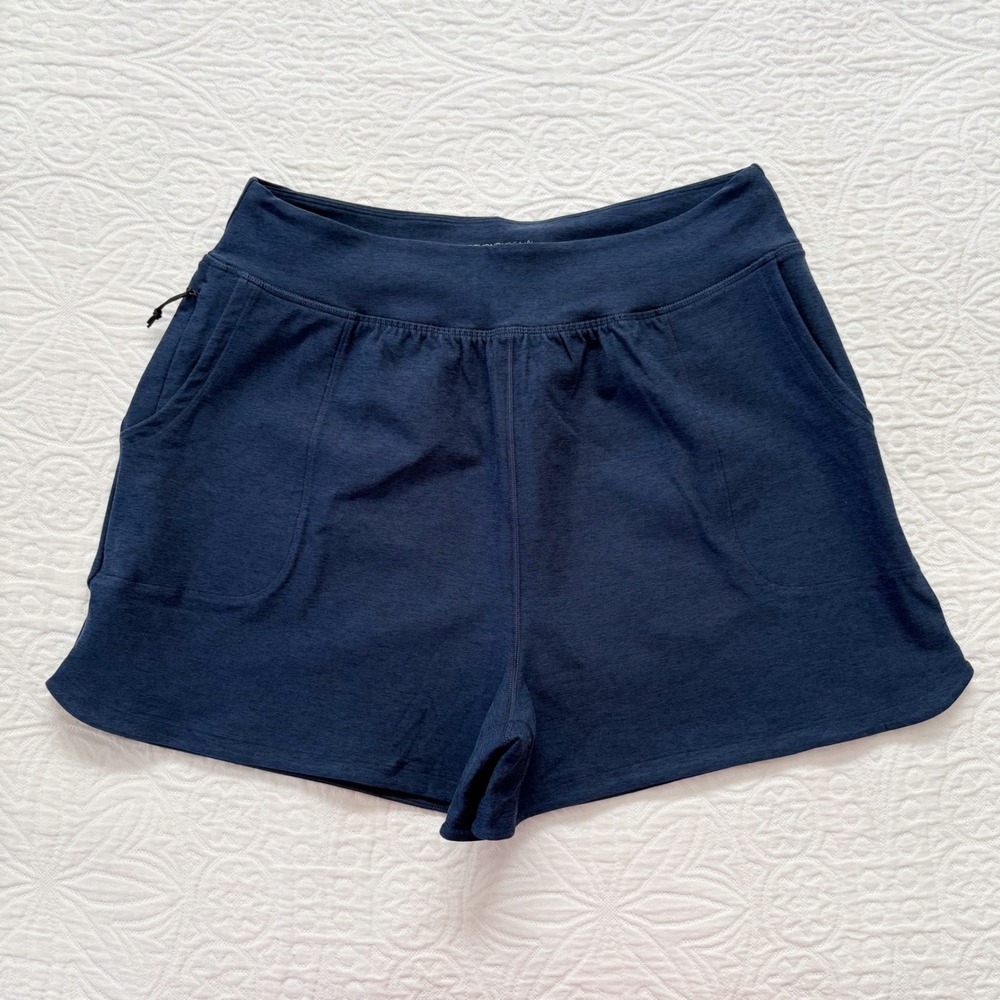 Beyond Yoga Spacedye Move Up Shorts 3" Inseam, Dark Blue Sz L